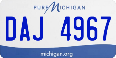 MI license plate DAJ4967