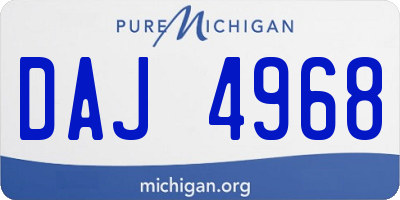 MI license plate DAJ4968