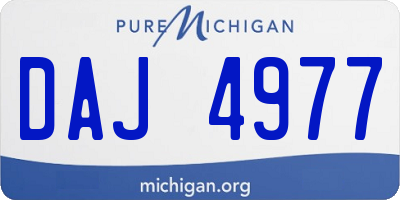 MI license plate DAJ4977