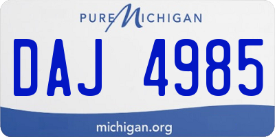 MI license plate DAJ4985