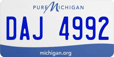 MI license plate DAJ4992