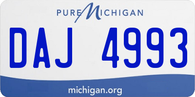 MI license plate DAJ4993