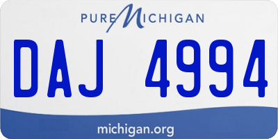 MI license plate DAJ4994