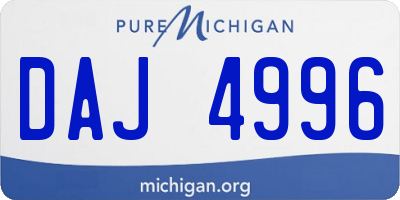 MI license plate DAJ4996