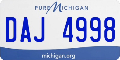 MI license plate DAJ4998