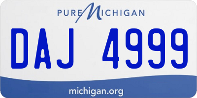 MI license plate DAJ4999
