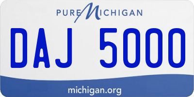 MI license plate DAJ5000