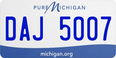 MI license plate DAJ5007