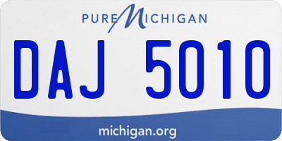 MI license plate DAJ5010