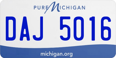 MI license plate DAJ5016