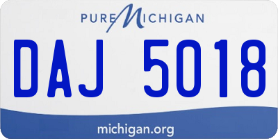 MI license plate DAJ5018