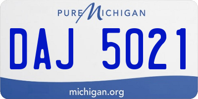 MI license plate DAJ5021