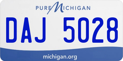 MI license plate DAJ5028