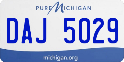 MI license plate DAJ5029