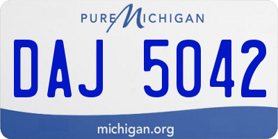 MI license plate DAJ5042