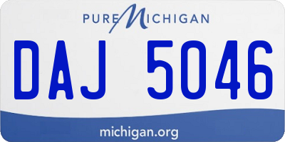 MI license plate DAJ5046