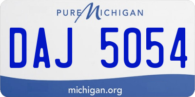 MI license plate DAJ5054