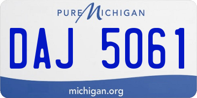 MI license plate DAJ5061