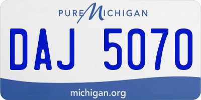 MI license plate DAJ5070