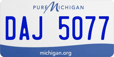 MI license plate DAJ5077