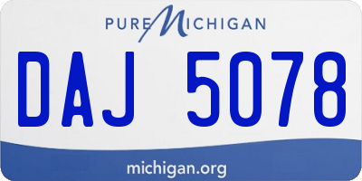 MI license plate DAJ5078