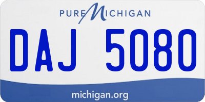 MI license plate DAJ5080