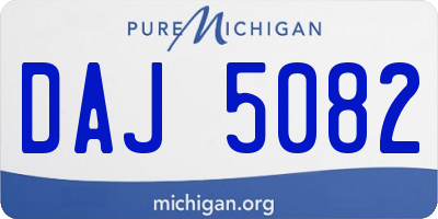 MI license plate DAJ5082