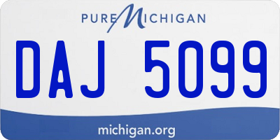 MI license plate DAJ5099