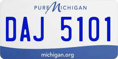MI license plate DAJ5101