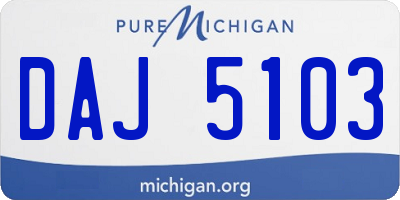 MI license plate DAJ5103