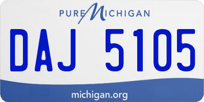 MI license plate DAJ5105