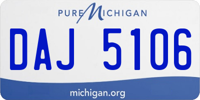 MI license plate DAJ5106