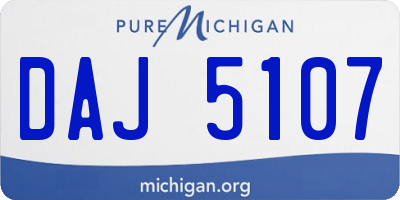 MI license plate DAJ5107