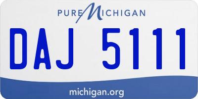 MI license plate DAJ5111