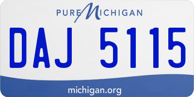 MI license plate DAJ5115