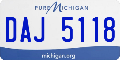 MI license plate DAJ5118
