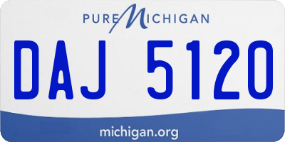 MI license plate DAJ5120