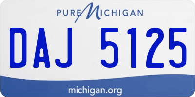 MI license plate DAJ5125