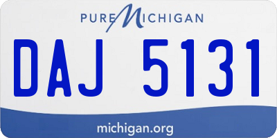 MI license plate DAJ5131