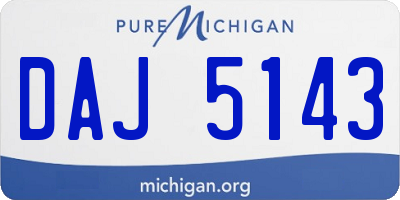 MI license plate DAJ5143