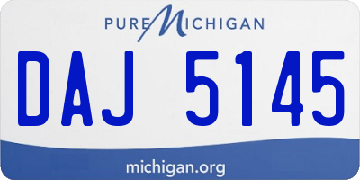 MI license plate DAJ5145