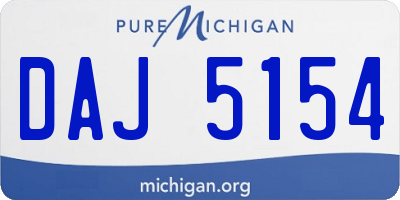 MI license plate DAJ5154
