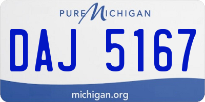 MI license plate DAJ5167