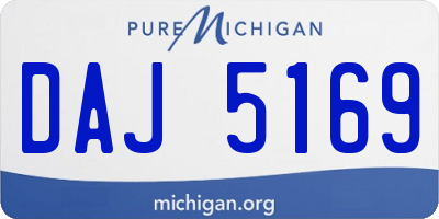 MI license plate DAJ5169