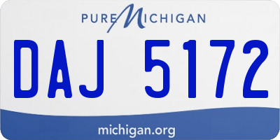 MI license plate DAJ5172