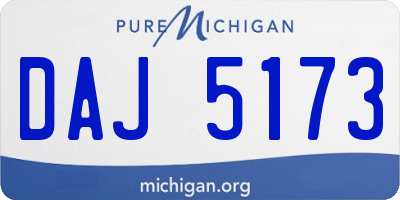 MI license plate DAJ5173