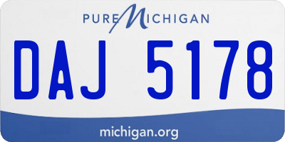 MI license plate DAJ5178