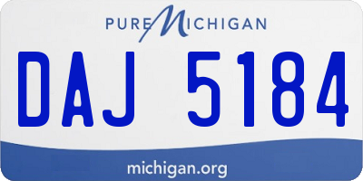 MI license plate DAJ5184
