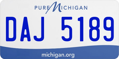 MI license plate DAJ5189