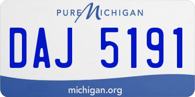 MI license plate DAJ5191